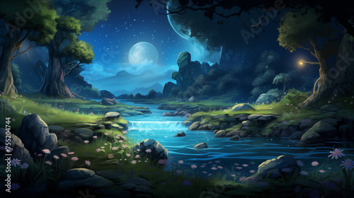 Moonlit Serenity by the Riverside © heroimage.io