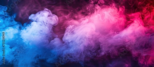 Colorful dramatic red  blue  and purple colors smoke or fog for abstract background. AI generated
