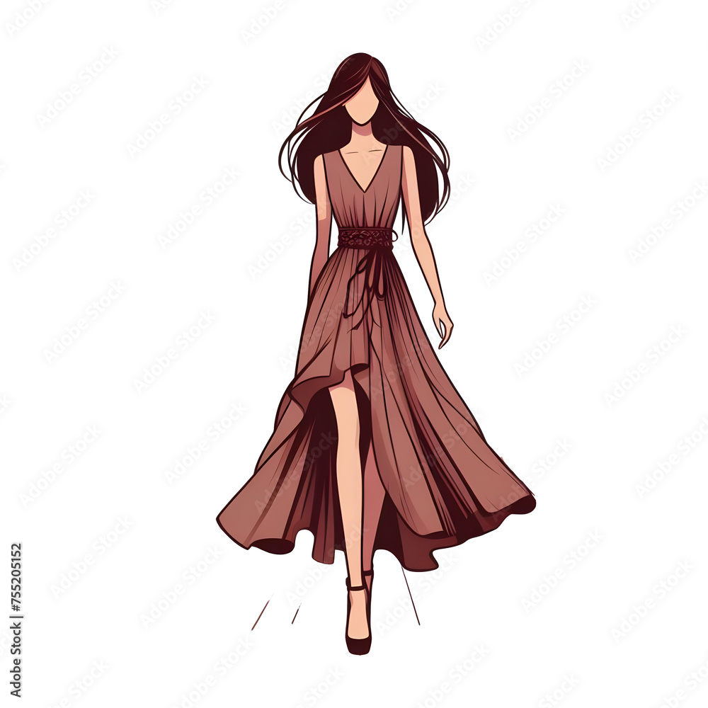 A fashion model in dress