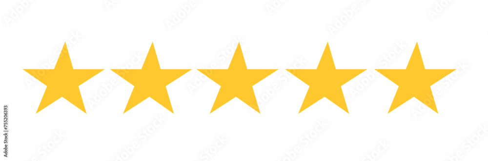 Five yellow golden stars Five yellow golden stars