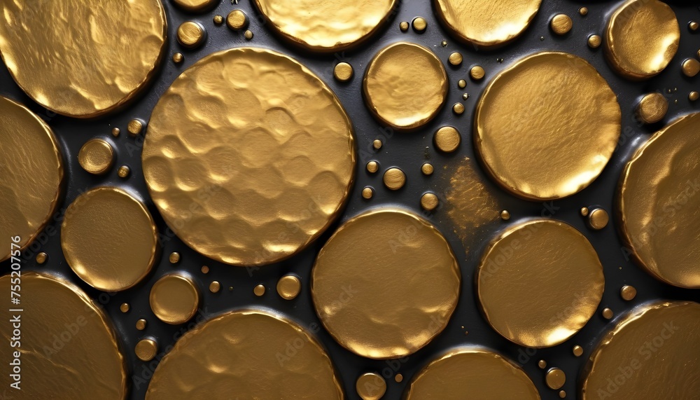 Circles pattern gold slab texture sample