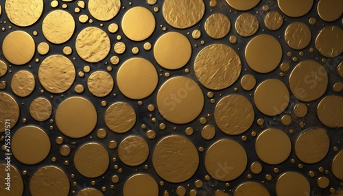Circles pattern gold slab texture sample
