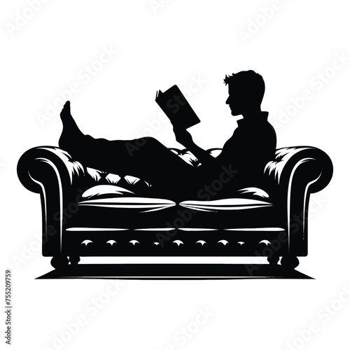 Relaxed Reading Session on Sofa