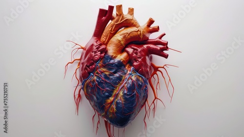 Human Circulatory System Heart Anatomy on white background