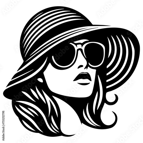 Trendy Woman Wearing Hat Illustration.