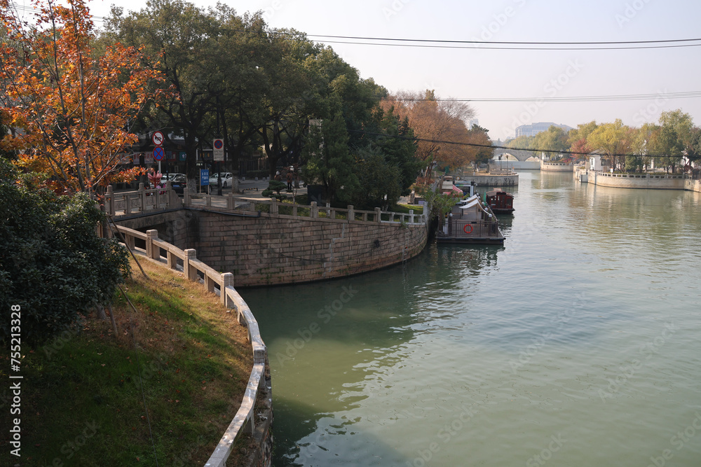 Historic Maple Bridge Scenic Area in Suzhou, China