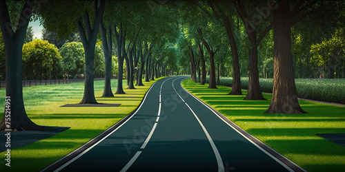 A bike lane for cyclist Bicycle lane in the park