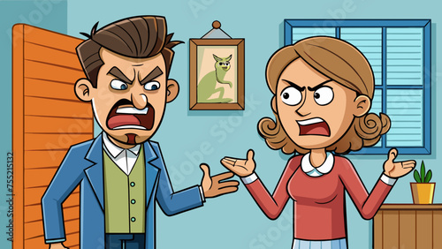 unhappy family vector illustration