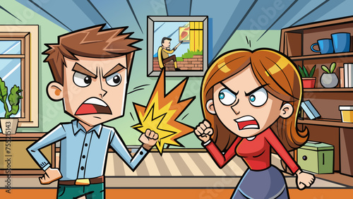 unhappy family vector illustration