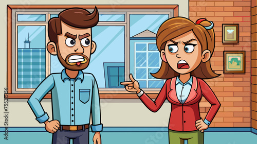 unhappy family vector illustration