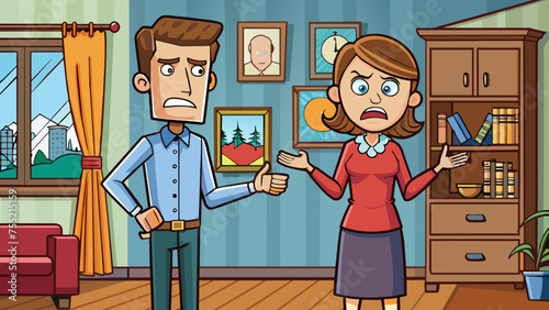 unhappy family vector illustration