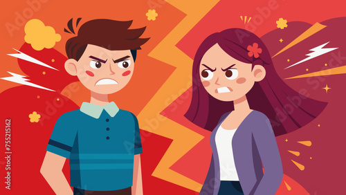 unhappy family vector illustration