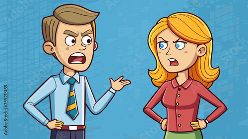 unhappy family vector illustration