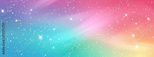 A rainbow gradient background with small white stars Generative AI