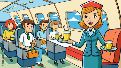 illustration of a flight attendant