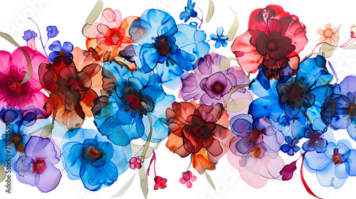 Watercolor floral illustration. Spring flowers, forget-me-not flowers on a white background. © Tanuha