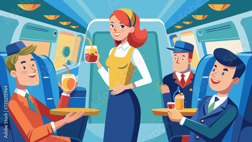 illustration of a flight attendant