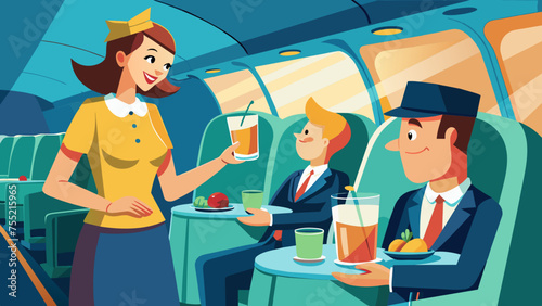 illustration of a flight attendant