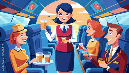 illustration of a flight attendant