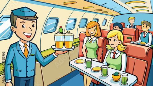 illustration of a flight attendant