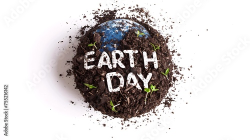 Earth day image for poster isolated white background AI Image Generative