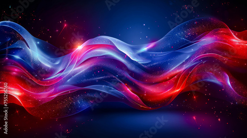 Background for a Glittering Dreamscape The American Flag in a Cosmic Celebration before Election Day Digital Art Illustration