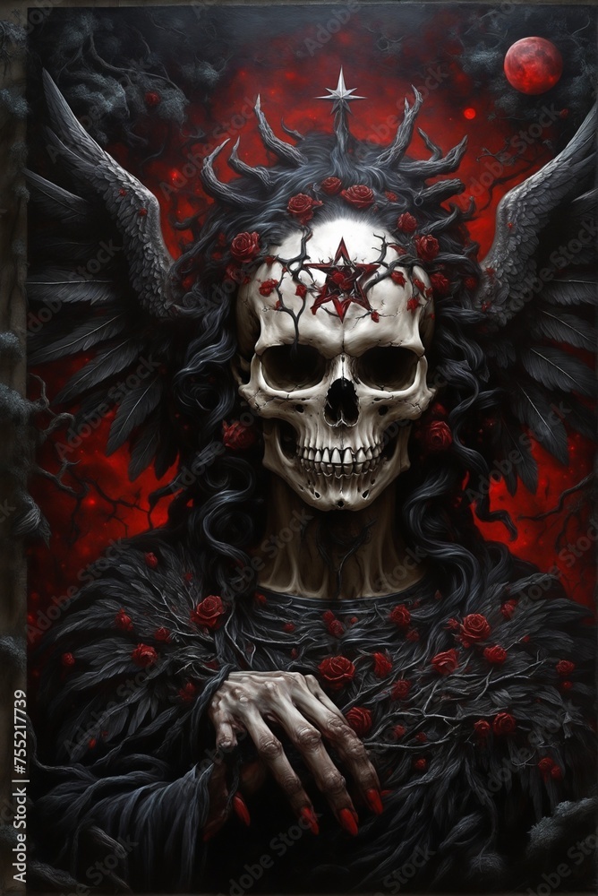 Horror skull in black Horror skull in black