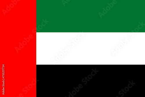 United Arab Emirates vector flag in official colors and 3:2 aspect ratio. photo