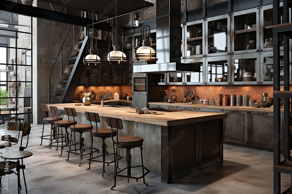 Iron-Elegance: Industrial-Chic Kitchen Concepts with Modern Appliances and Unique Iron Details