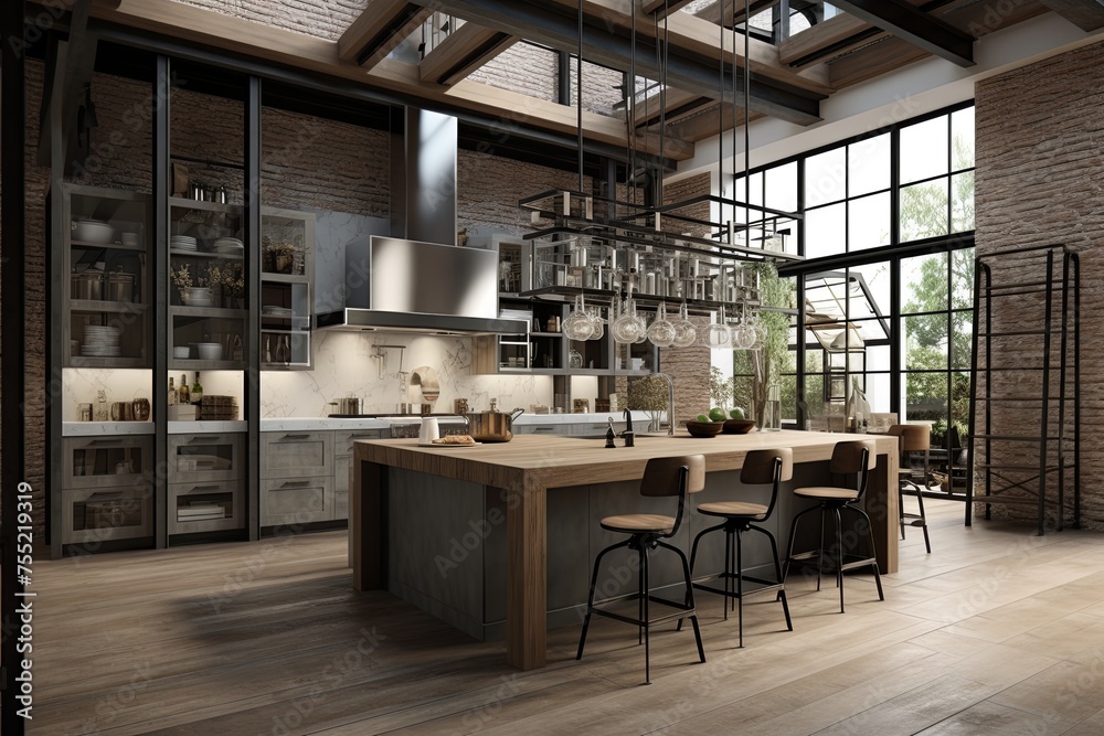 Steel Beam Haven: Embracing the Loft Feel in Industrial-Chic Kitchen Concepts Steel Beam Haven: Embracing the Loft Feel in Industrial-Chic Kitchen Concepts