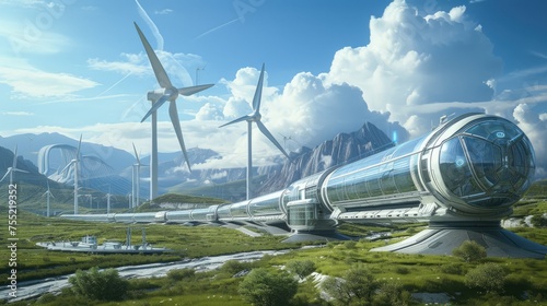 Electric train, a concept of renewable energy