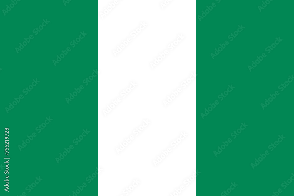 Nigeria vector flag in official colors and 3:2 aspect ratio.