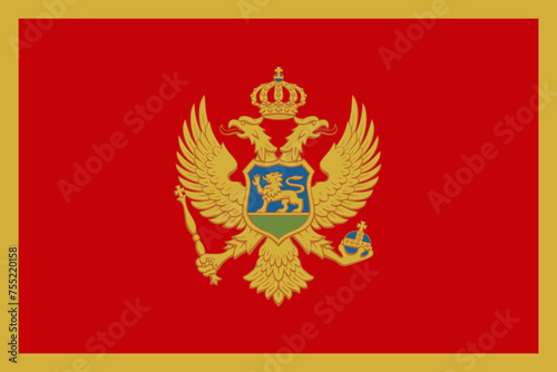 Montenegro vector flag in official colors and 3:2 aspect ratio.