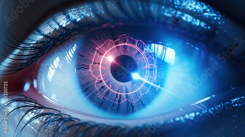 Robot eye technology scan artificial cyborg wallpaper background 
