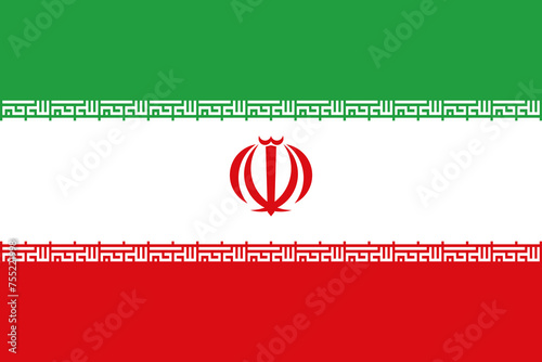 Iran vector flag in official colors and 3:2 aspect ratio. photo