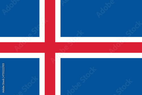 Iceland vector flag in official colors and 3:2 aspect ratio.