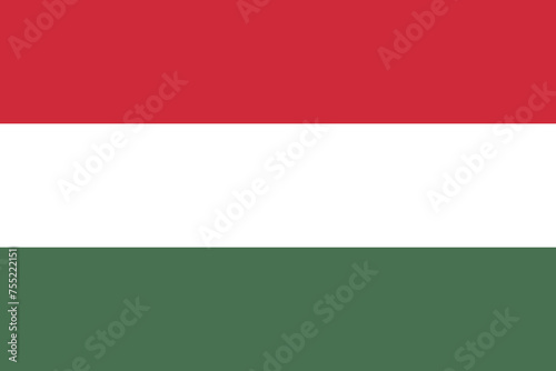 Hungary vector flag in official colors and 3:2 aspect ratio.