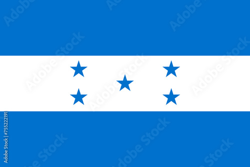 Honduras vector flag in official colors and 3:2 aspect ratio.