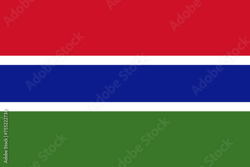 Gambia vector flag in official colors and 3:2 aspect ratio. © pyty