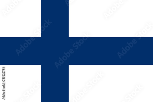 Finland vector flag in official colors and 3:2 aspect ratio. photo