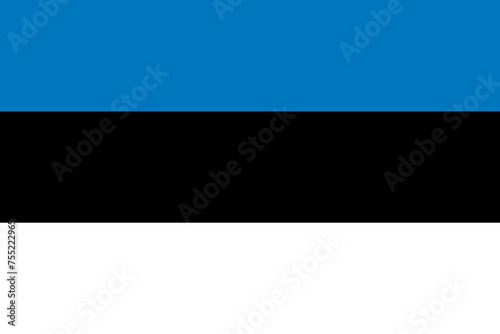 Estonia vector flag in official colors and 3:2 aspect ratio.