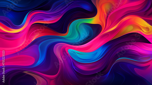 Abstract Colorful Wavy Background in Purple and Turquoise