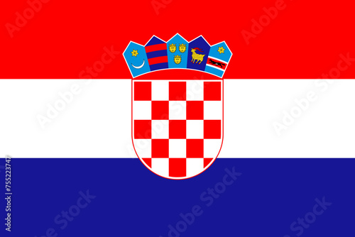 Croatia vector flag in official colors and 3:2 aspect ratio.