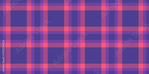 Romantic check plaid vector, self seamless textile background. Tile texture fabric pattern tartan in pink and violet colors.