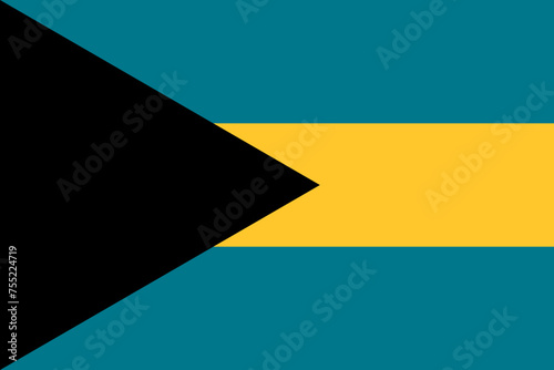 Bahamas vector flag in official colors and 3:2 aspect ratio.