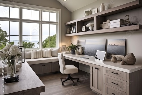 Coastal Oasis: Contemporary L-Shaped Desk for Spacious Modern Office Design