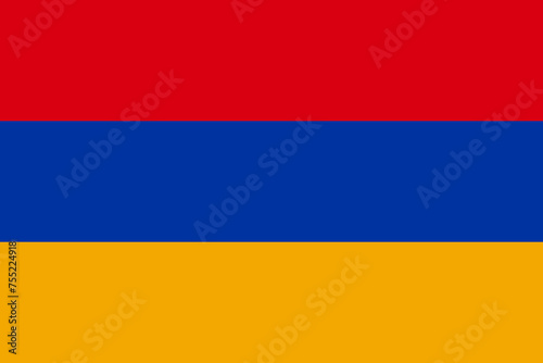 Armenia vector flag in official colors and 3:2 aspect ratio. photo