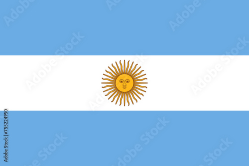 Argentina vector flag in official colors and 3:2 aspect ratio.