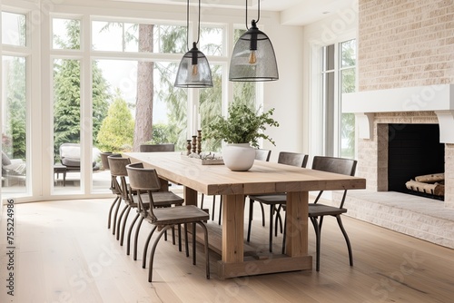 Modern Farmhouse Dining Room  Rustic Elegance with a Farmhouse Table Twist