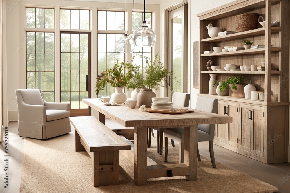 Vintage Rustic Charm: Modern Farmhouse Dining Room Inspirations
